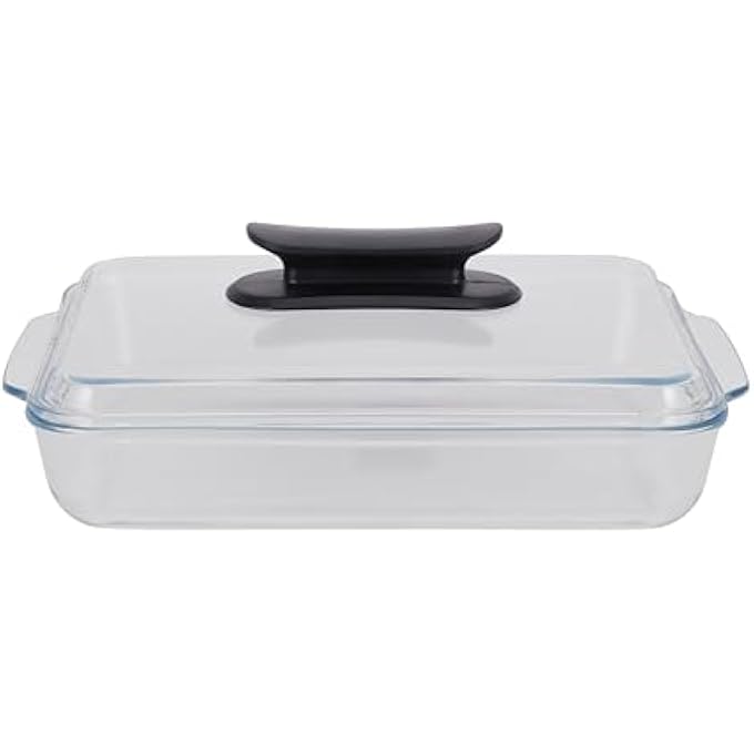 rayihni 3L Glass Baking Dish With Lid Rf12194  Roasting Tray Oven Safe Roaster Pan Fridge  Freezer Safe Durable  Easy Clean  Ideal For Cooking Serving Storing Freezing - Image 1