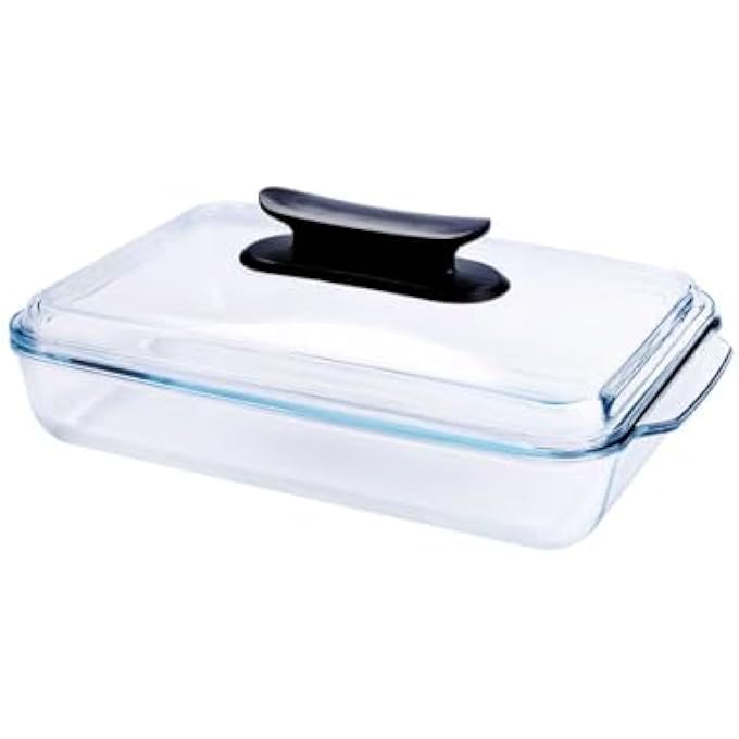 rayihni 3L Glass Baking Dish With Lid Rf12194  Roasting Tray Oven Safe Roaster Pan Fridge  Freezer Safe Durable  Easy Clean  Ideal For Cooking Serving Storing Freezing - Image 3