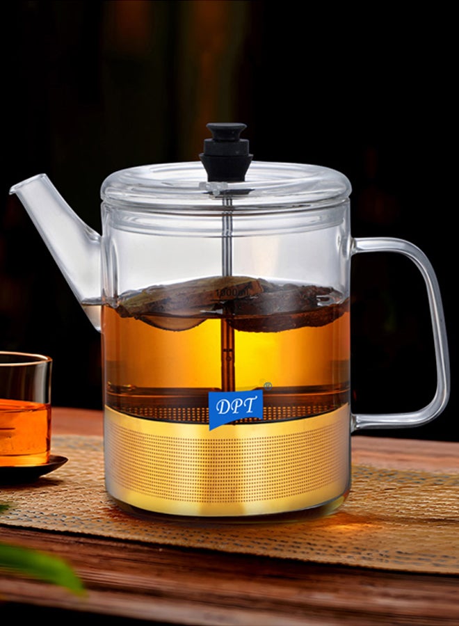 DPT إبريق شاي زجاجي، شفاف، سعة 1000 مل - Image 2