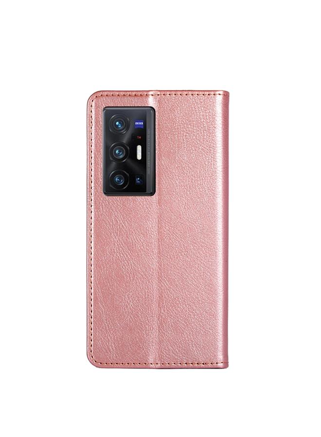 erorex Case For vivo X70 Pro Plus Gloss Oil Solid Color Magnetic Leather Phone Case - Image 3