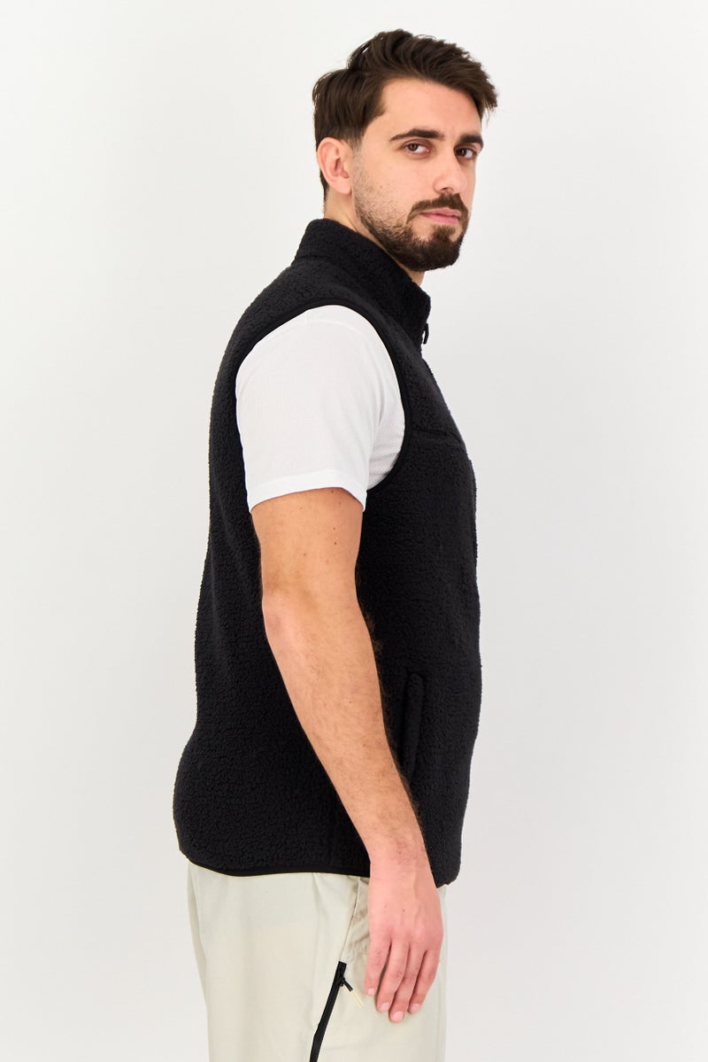 SKECHERS Men  Sportswear Fit Sleeveless Outdoor Vest Jacket, Black - Image 4