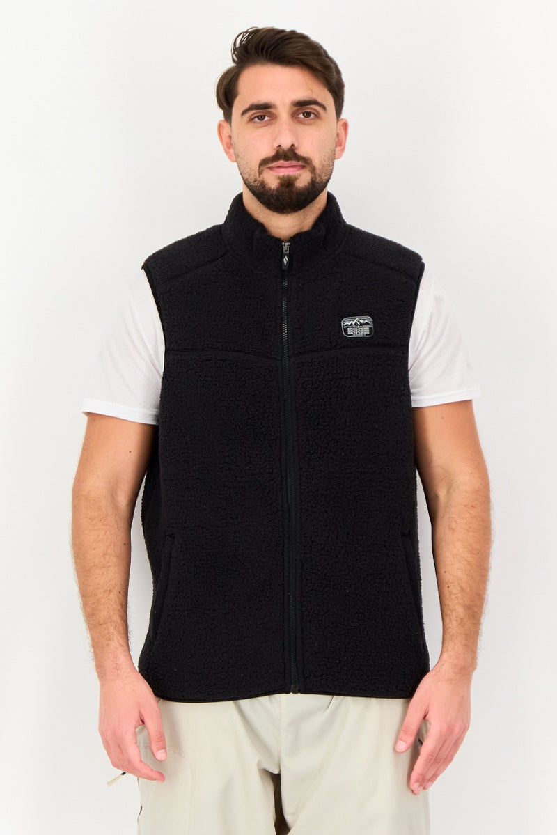 SKECHERS Men  Sportswear Fit Sleeveless Outdoor Vest Jacket, Black - Image 1
