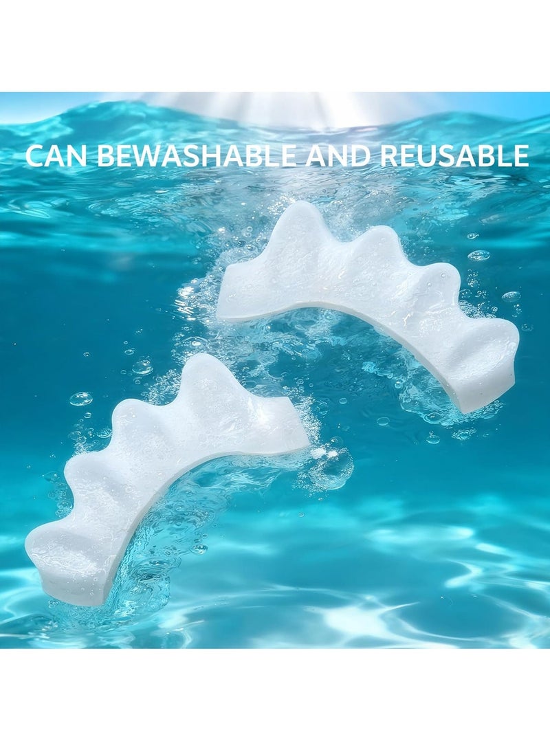 Unisex Professional Silicone Toe Separator – Gel Toe Pads for Bunions, Overlapping Toes, Pedicure, Yoga Toes, Foot Pain Relief, and Toe Straightener – 1 Pair, Reusable, Flexible (Transparent) - Image 3