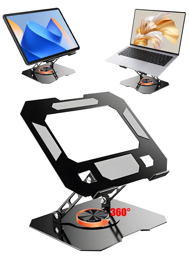 360° Rotating Alloy Laptop Stand Ergonomic Height Laptop Riser Foldable Notebook Computer Holder Compatible MacBook Air Pro Dell  More 10-15.6" Laptops - Image 1