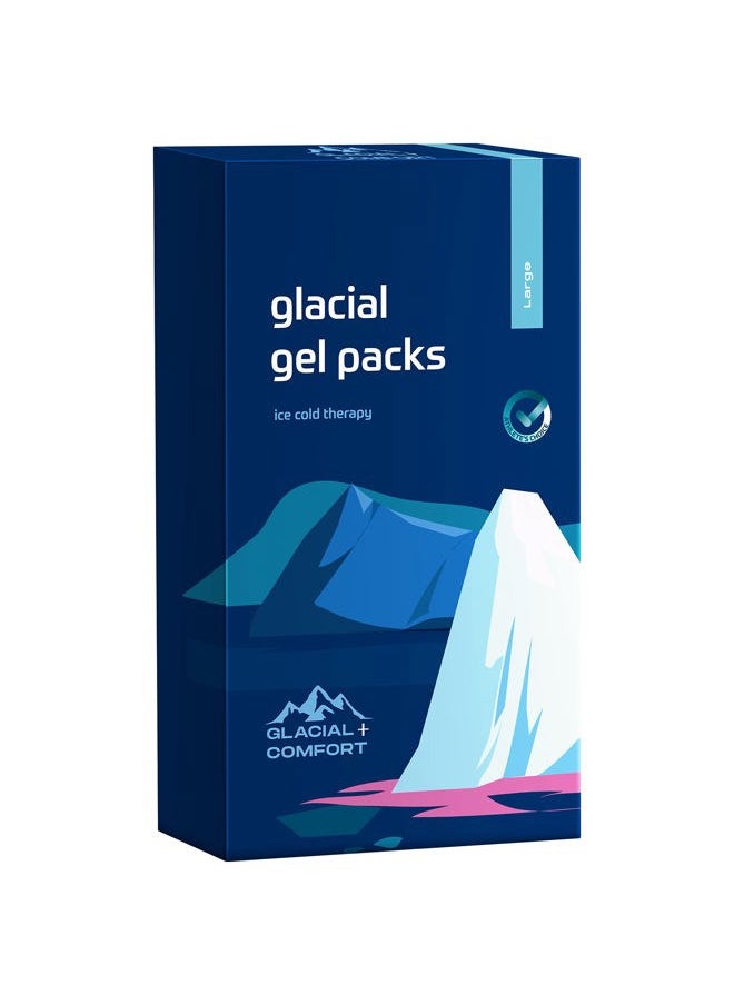 Glacial Comfort Large Gel Ice Pack for Injuries Reusable - (15" x 11") Cold Pads for Back Pain, Hip, Knee, Shoulder, Muscle Strains, Migraine & Postpartum Recovery, Flex Technology - Compression Pad.  - Image 2