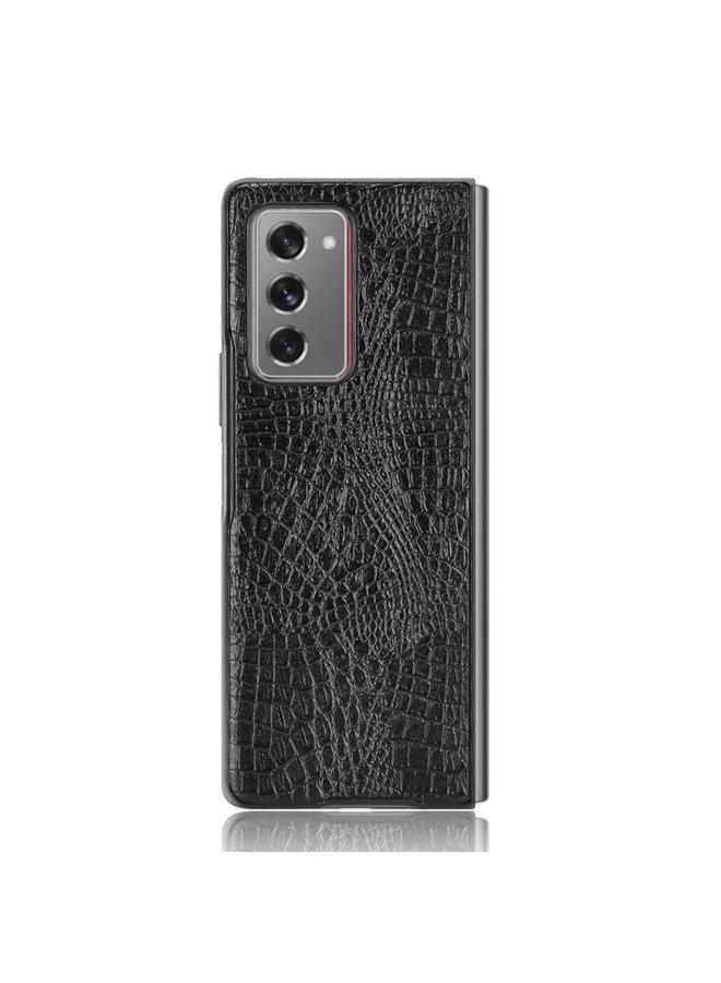 اس-توب جراب لهاتف Samsung Galaxy Z Fold2 / Z Fold2 5G مقاوم للصدمات من جلد التمساح PC + جراب من البولي يوريثان - Image 2