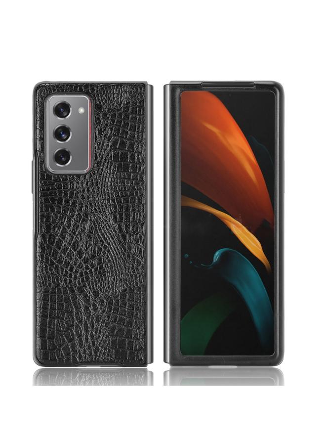 اس-توب جراب لهاتف Samsung Galaxy Z Fold2 / Z Fold2 5G مقاوم للصدمات من جلد التمساح PC + جراب من البولي يوريثان - Image 1