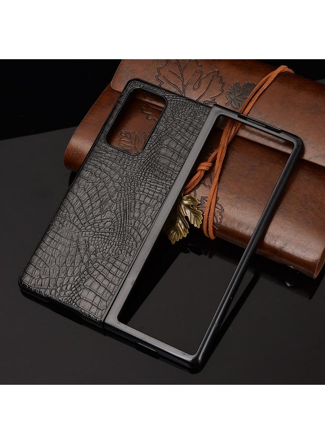 اس-توب جراب لهاتف Samsung Galaxy Z Fold2 / Z Fold2 5G مقاوم للصدمات من جلد التمساح PC + جراب من البولي يوريثان - Image 3