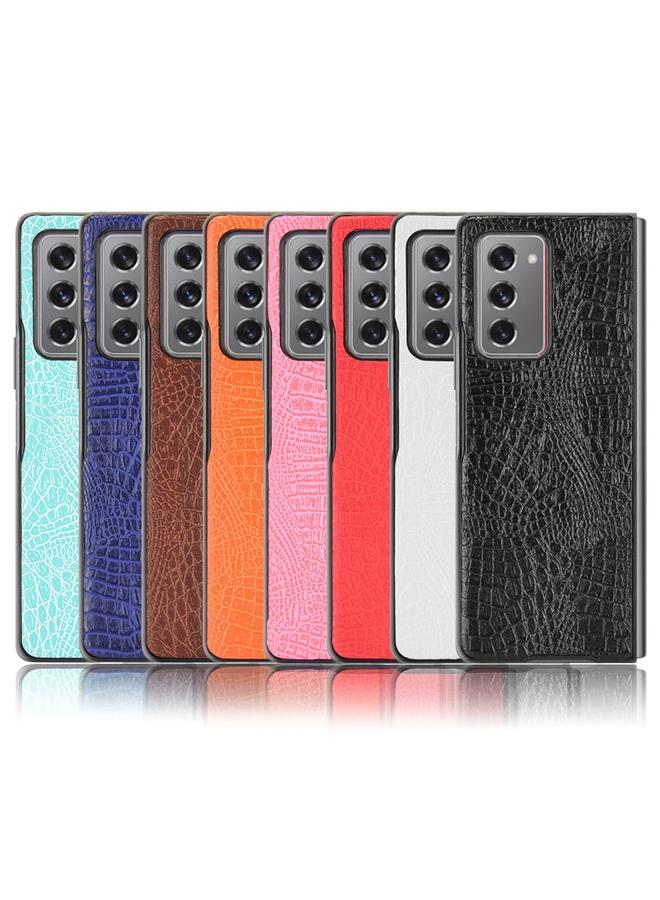 اس-توب جراب لهاتف Samsung Galaxy Z Fold2 / Z Fold2 5G مقاوم للصدمات من جلد التمساح PC + جراب من البولي يوريثان - Image 5