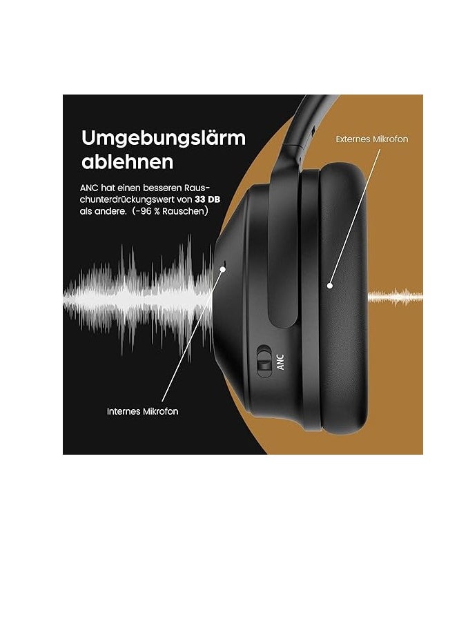 OneOdio - OneAudio Noise Cancelling Headphones Wireless Bluetooth Headphones with 30 dB Hybrid Active Noise Cancelling and 30 Hours Playtime & Built-in Microphone Hands-Free Over Ear Headset - Image 1
