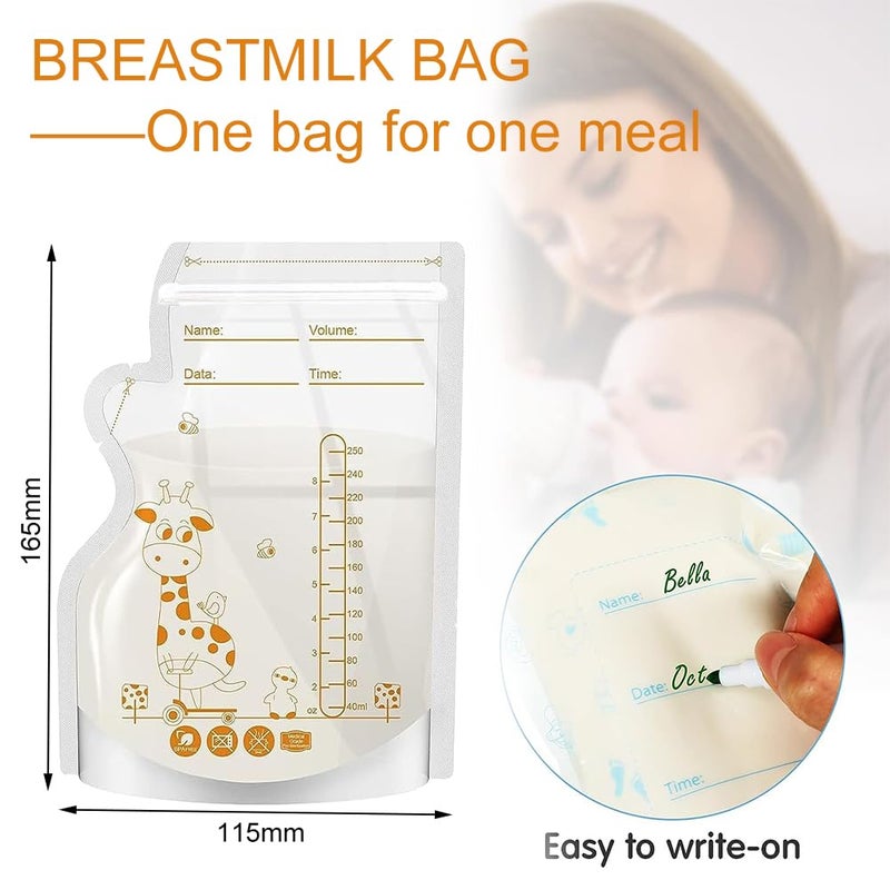 Toulifly Breast Milk Bags, Milk Bags for Breast Milk, 250 ml, Pack of 30 Breast Milk Bags for Freezing, Breast Milk Storage Bags, Pre-Sterilised Storage Bags - Image 2