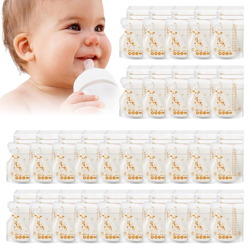 Toulifly Breast Milk Bags, Milk Bags for Breast Milk, 250 ml, Pack of 30 Breast Milk Bags for Freezing, Breast Milk Storage Bags, Pre-Sterilised Storage Bags - Image 1