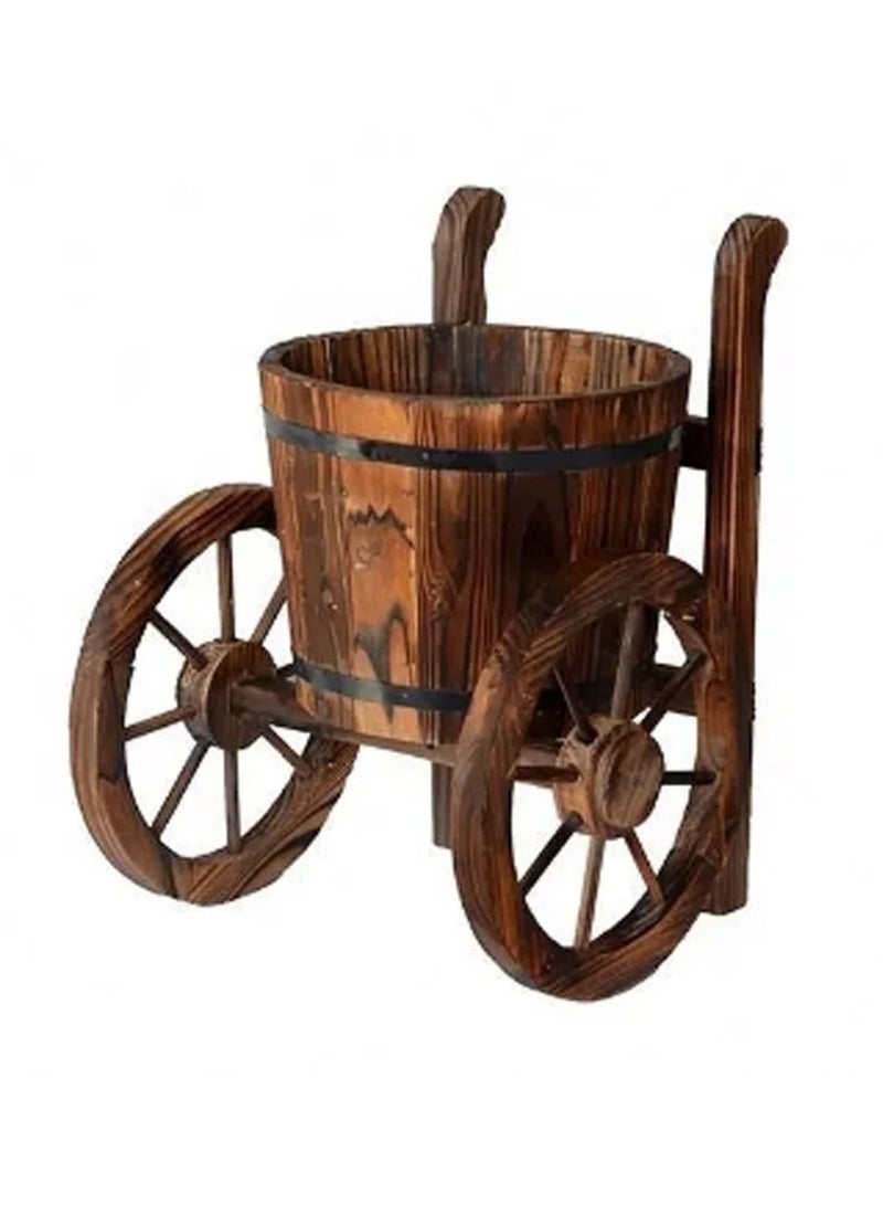 FFD Wooden Barrel Tricycle Flower Planter Decorative Succulent Pot for Garden & Home - Image 1