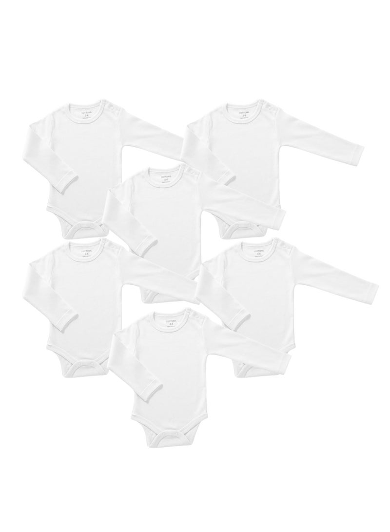 كوتونيل قطونيل باك يحتوي علي 6 قطع سالوبت كم ابيض قطن 100% للبيبي - Image 1