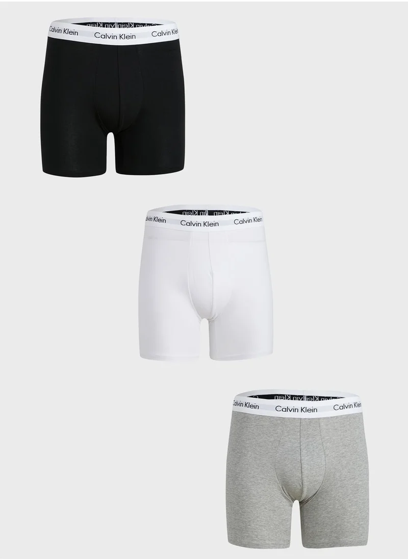 CALVIN KLEIN 3 Pack Logo Band Assorted Trunks
