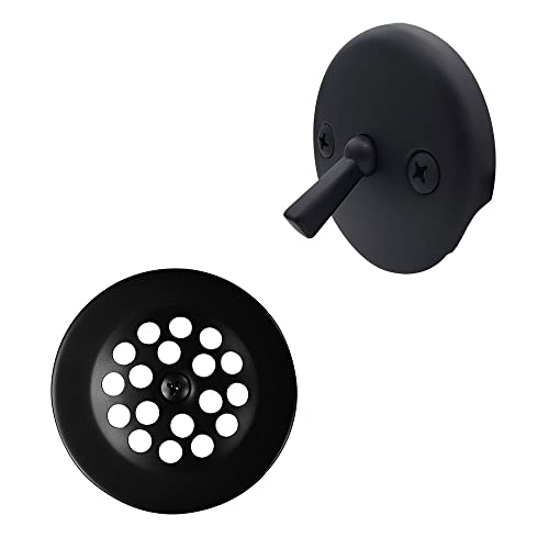 Westbrass R9262 318 Trip Lever Tub Trim Set with 2Hole Overflow Faceplate Matte Black - Image 1