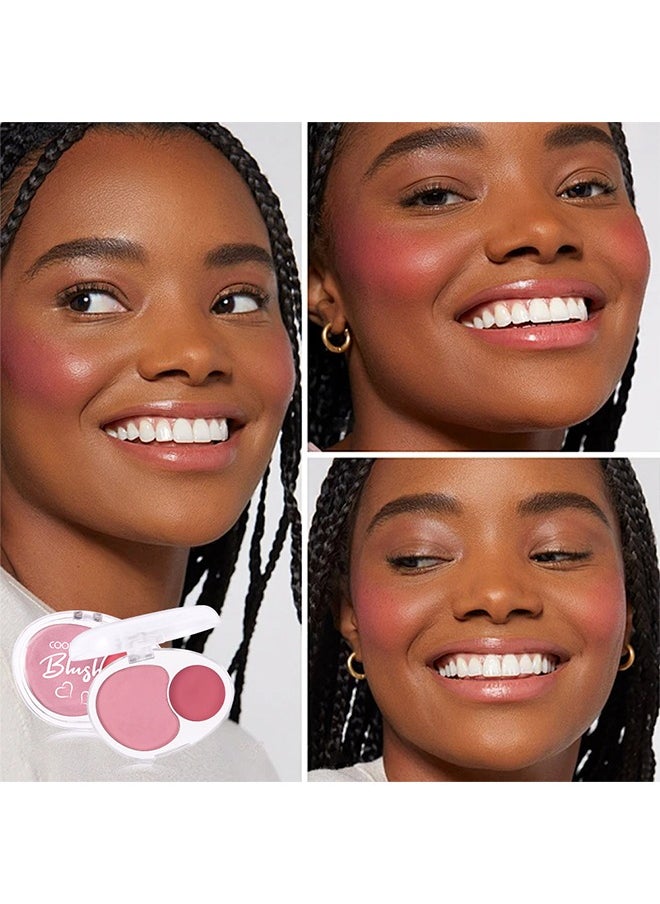 2-in-1 cheek blush, Natural makeup with a natural look with high gloss powder to brighten skin tone, low saturation rouge #03