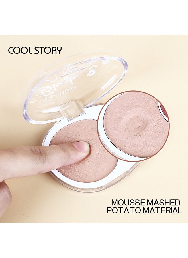 2-in-1 cheek blush, Natural makeup with a natural look with high gloss powder to brighten skin tone, low saturation rouge #03