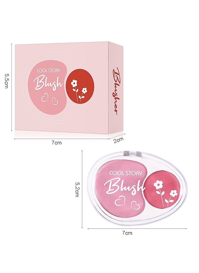 2-in-1 cheek blush, Natural makeup with a natural look with high gloss powder to brighten skin tone, low saturation rouge #03