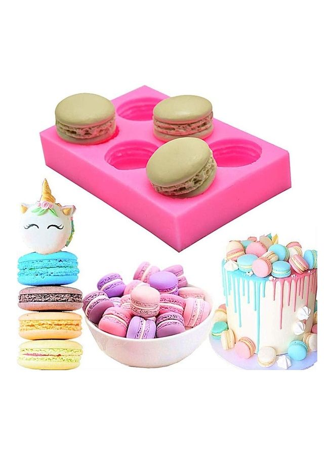 NIBEMINENT 6-Cavity 3D Macaroon Silicone Mold Pink 5.1 x 3.5 1inch - Image 2