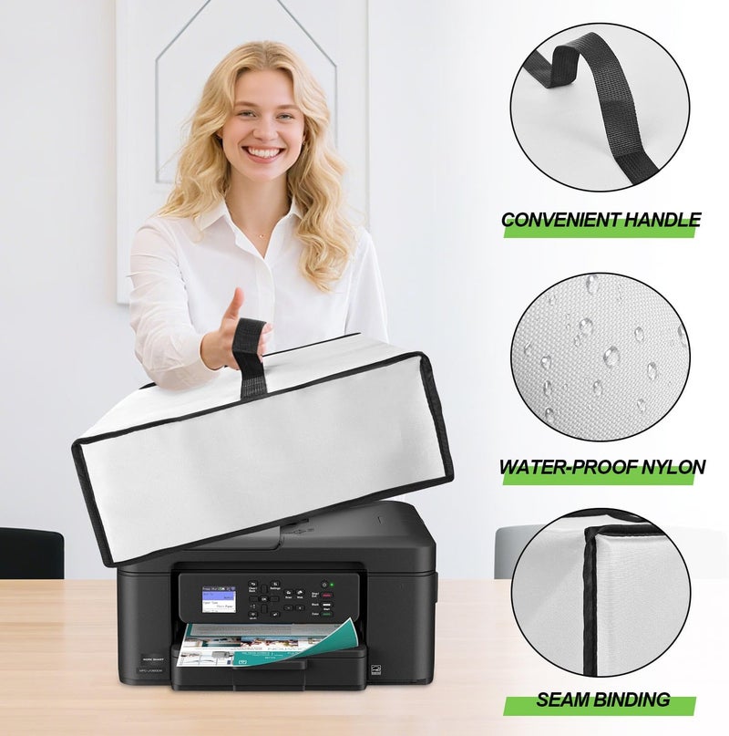 NUENSS-ROR غطاء طابعة متوافق مع طابعة Brother Work Smart MFC-J1360DW/MFC-J1010DW اللاسلكية الملونة بنفث الحبر، غطاء واقي للطابعة ثقيل الوزن ومقاوم للماء والغبار والكهرباء الساكنة (فضي) - Image 3