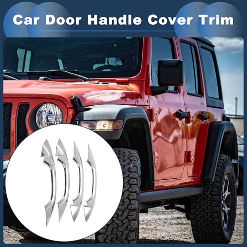 INFINAUTO Car Door Handle Cover TrimSide Door Handle Cover for Audi A7 20112016 ABS Silver Tone1 Set - Image 3