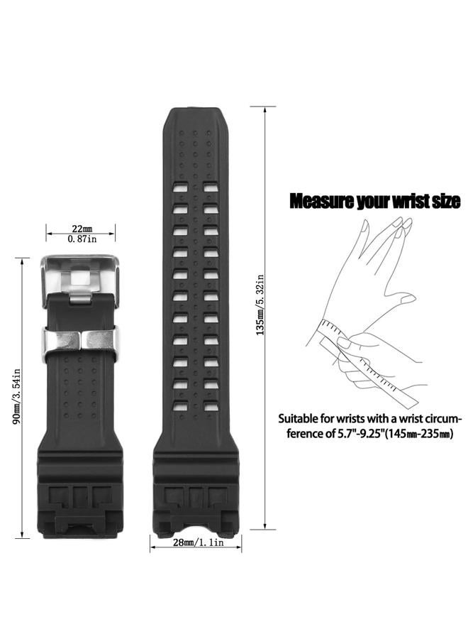 MCXGL Quality Rubber Strap Replacement for gshock GWG-1000GB GWG-1000 Men's Black Watch Band - Image 3