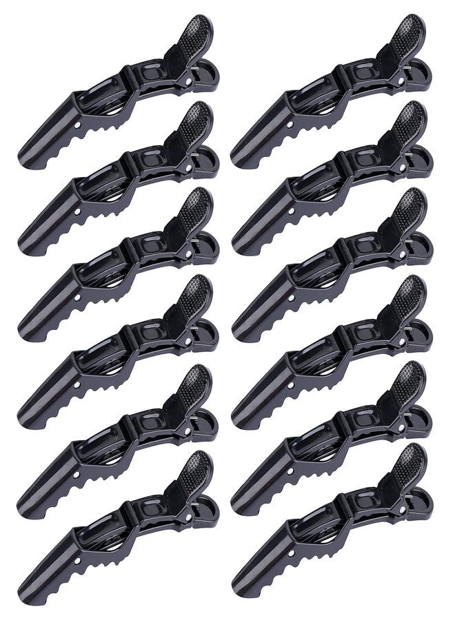 Cerrito Alligator Clips For Hair Styling 6 Pack - Professional Wide Teeth & Double-Hinged Design, Crocodile Clips For Women, Salon Hair Clips For Styling Sectioning- Firm Hold Without Slipping, Black - Image 1
