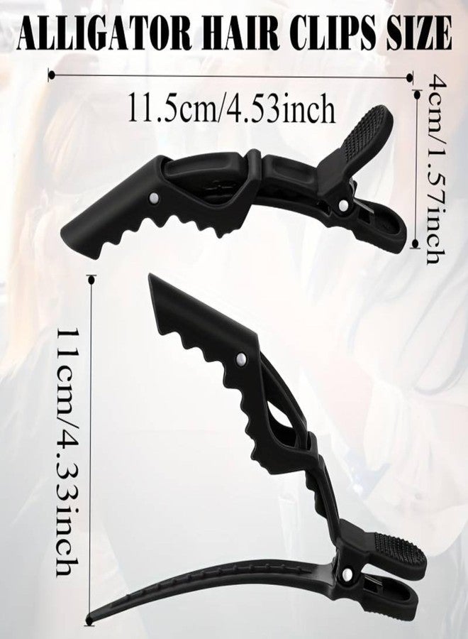 Cerrito Alligator Clips For Hair Styling 6 Pack - Professional Wide Teeth & Double-Hinged Design, Crocodile Clips For Women, Salon Hair Clips For Styling Sectioning- Firm Hold Without Slipping, Black - Image 3