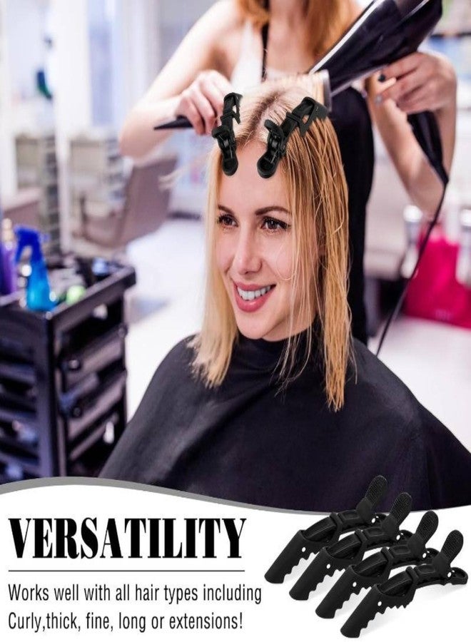 Cerrito Alligator Clips For Hair Styling 6 Pack - Professional Wide Teeth & Double-Hinged Design, Crocodile Clips For Women, Salon Hair Clips For Styling Sectioning- Firm Hold Without Slipping, Black - Image 2