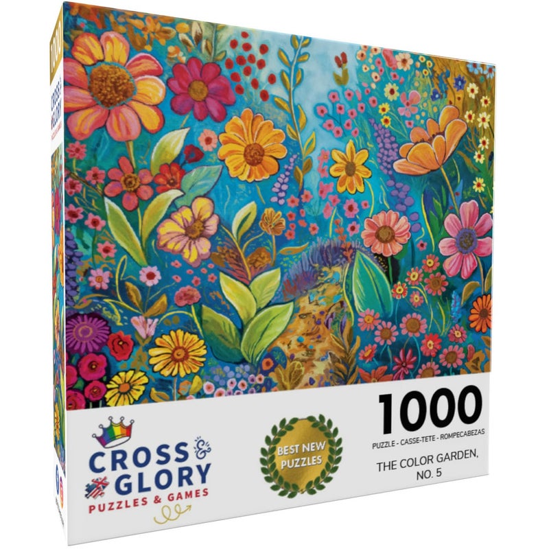 Cross & Glory - The Color Garden, No. 5-1000 Piece Jigsaw Puzzle for Adults | Modern Abstract Floral Art Puzzle | Premium Quality | 20x27 Inches - Image 2