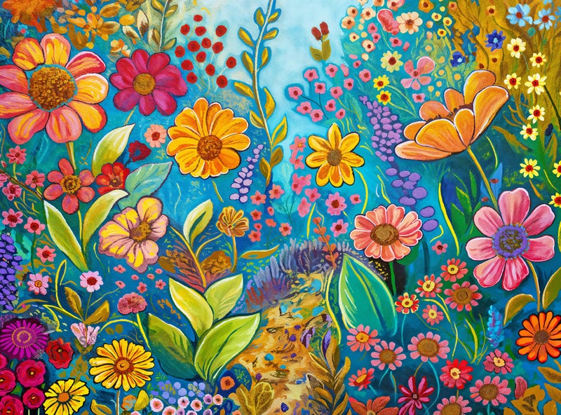 Cross & Glory - The Color Garden, No. 5-1000 Piece Jigsaw Puzzle for Adults | Modern Abstract Floral Art Puzzle | Premium Quality | 20x27 Inches - Image 1