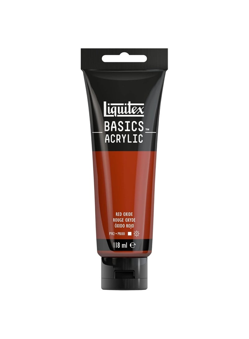 Liquitex Basics Acrylic Colour Paint Tube 118ml Content Red Oxide - Image 1