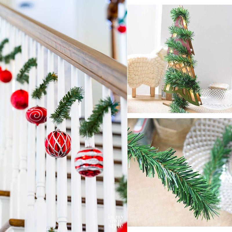 Dearhouse 40Feet Christmas Garland  2 Strands Artificial Pine Garland Soft Greenery Garland For Holiday Wedding Party Stairs Fireplaces Decoration  Outdoor/Indoor Use - Image 2