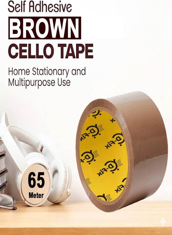 D-Fix شريط لاصق ذاتي بني اللون من دي-فيكس® - طول 65 مترًا - عرض 72 مم / 3 بوصات - لفة واحدة في العبوة - شريط تغليف صناعي من مادة BOPP لتغليف صناديق التجارة الإلكترونية - Image 3