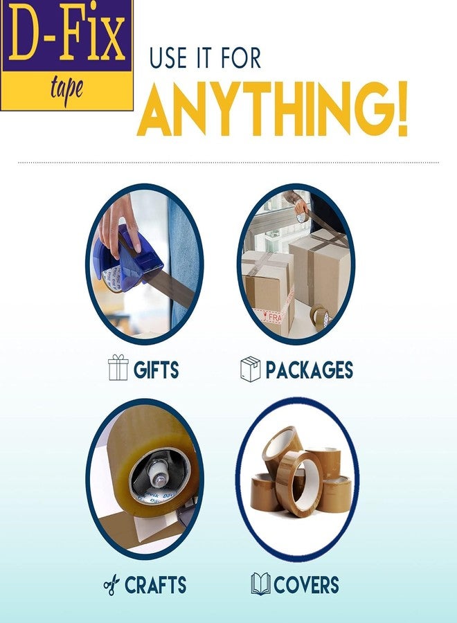 D-Fix شريط لاصق ذاتي بني اللون من دي-فيكس® - طول 65 مترًا - عرض 72 مم / 3 بوصات - لفة واحدة في العبوة - شريط تغليف صناعي من مادة BOPP لتغليف صناديق التجارة الإلكترونية - Image 5