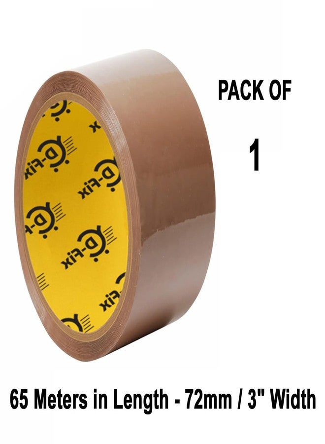 D-Fix شريط لاصق ذاتي بني اللون من دي-فيكس® - طول 65 مترًا - عرض 72 مم / 3 بوصات - لفة واحدة في العبوة - شريط تغليف صناعي من مادة BOPP لتغليف صناديق التجارة الإلكترونية - Image 2