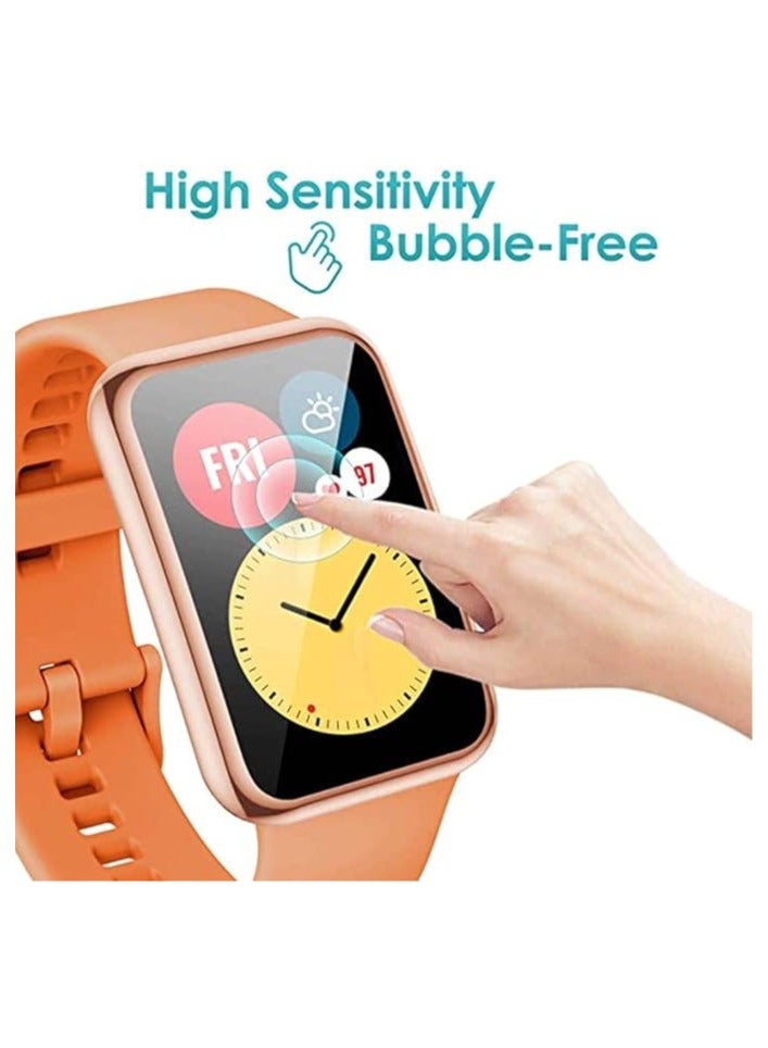 حافظة حماية مرنة للشاشة من مادة TPU لساعة Huawei Watch Fit (ذهبي وردي) - Image 2