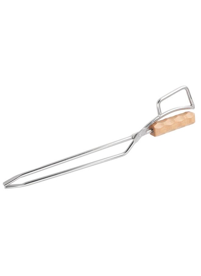 Thoraya Stainless Steel Fireplace Tongs with Wooden Handle Multifunctional Long Firewood Tong for Fire Pit Campfire Firewood Charcoal  - Image 5