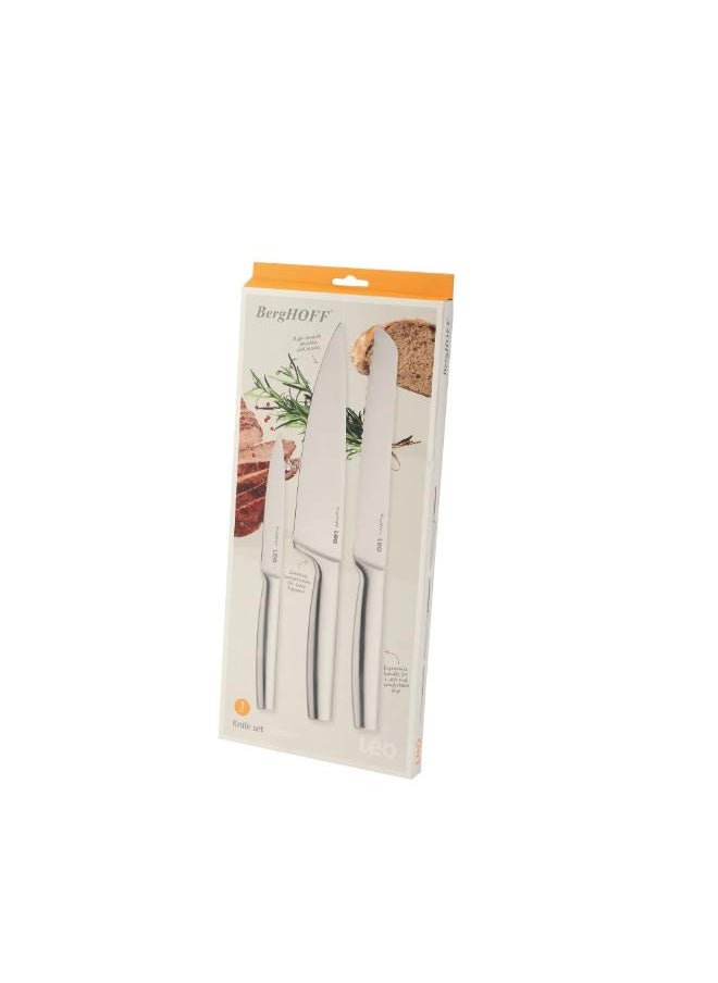 Berghoff Pack Of 3 Stainless Steel Classic Knife Set   cm-Silver  - Image 2