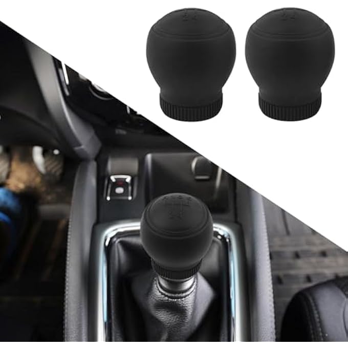 rayihni TERRIFI Shift Knob Cover 5 Speed Car Gear Shift Cover AntiSlip Silicone Protector Universal Manual Shifter Cover Car Interior Accessories Protects Shift Knobs Black 2PCS - Image 4