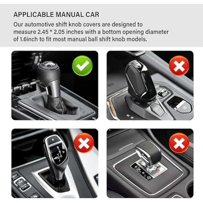 rayihni TERRIFI Shift Knob Cover 5 Speed Car Gear Shift Cover AntiSlip Silicone Protector Universal Manual Shifter Cover Car Interior Accessories Protects Shift Knobs Black 2PCS - Image 5