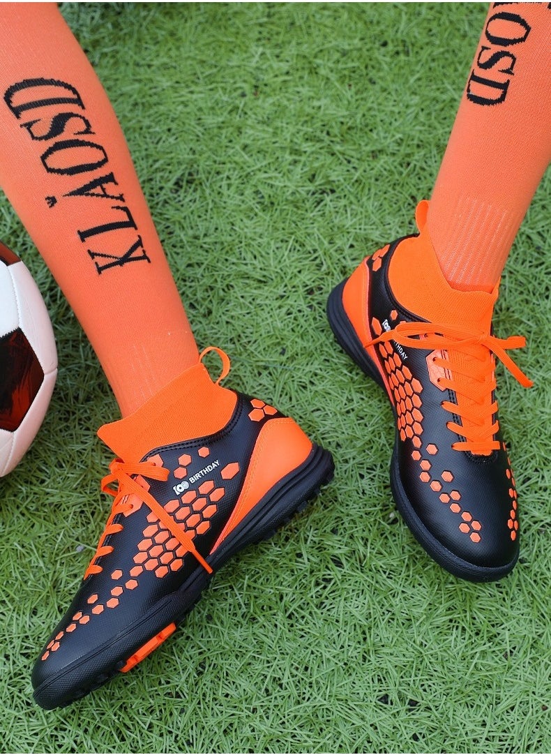 SKT Shiketro Easy And Comfortable Football Shoes, Broken Nails, Non-Slip Competition Training Shoes For Male And Female Middle School Students, Wear-Resistant Football Shoes On Artificial Grass, High-Top Multi-Color Shoes  - Image 2