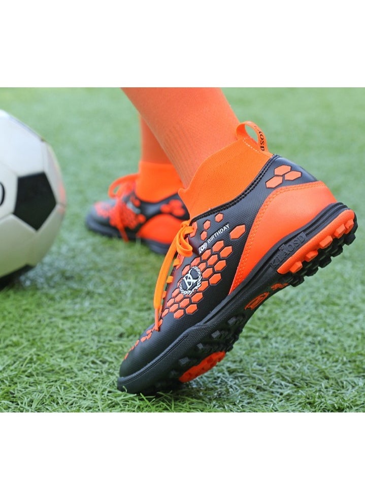 SKT Shiketro Easy And Comfortable Football Shoes, Broken Nails, Non-Slip Competition Training Shoes For Male And Female Middle School Students, Wear-Resistant Football Shoes On Artificial Grass, High-Top Multi-Color Shoes  - Image 3