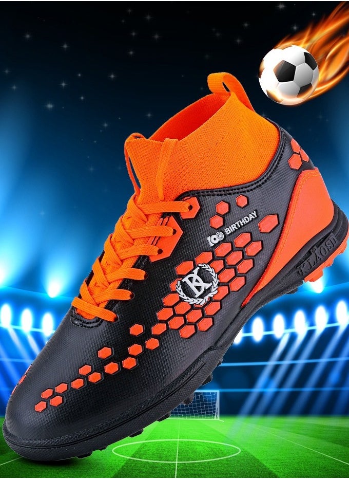 SKT Shiketro Easy And Comfortable Football Shoes, Broken Nails, Non-Slip Competition Training Shoes For Male And Female Middle School Students, Wear-Resistant Football Shoes On Artificial Grass, High-Top Multi-Color Shoes  - Image 4