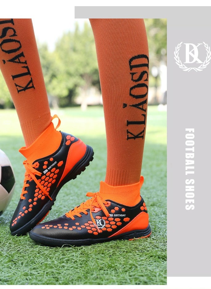 SKT Shiketro Easy And Comfortable Football Shoes, Broken Nails, Non-Slip Competition Training Shoes For Male And Female Middle School Students, Wear-Resistant Football Shoes On Artificial Grass, High-Top Multi-Color Shoes  - Image 5
