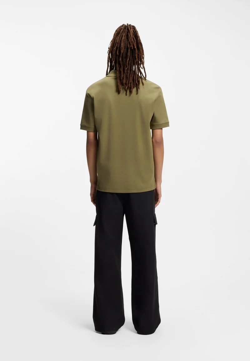 HUGO Cotton-piqué polo shirt with contrast logo