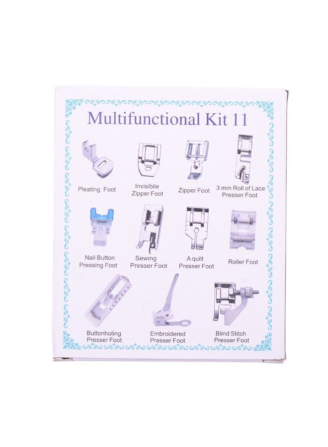 NIBEMINENT 11-Piece Professional Sewing Machine Presser Feet Kit Silver 14centimeter - Image 3