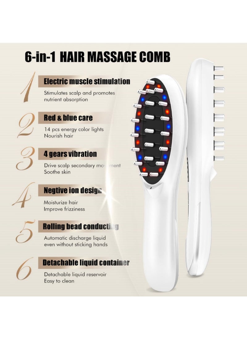 Generic Electric scalp massager with hair oil applicator, automatic shut-off, detachable comb - Handheld head scratcher and massage brush  - Image 4