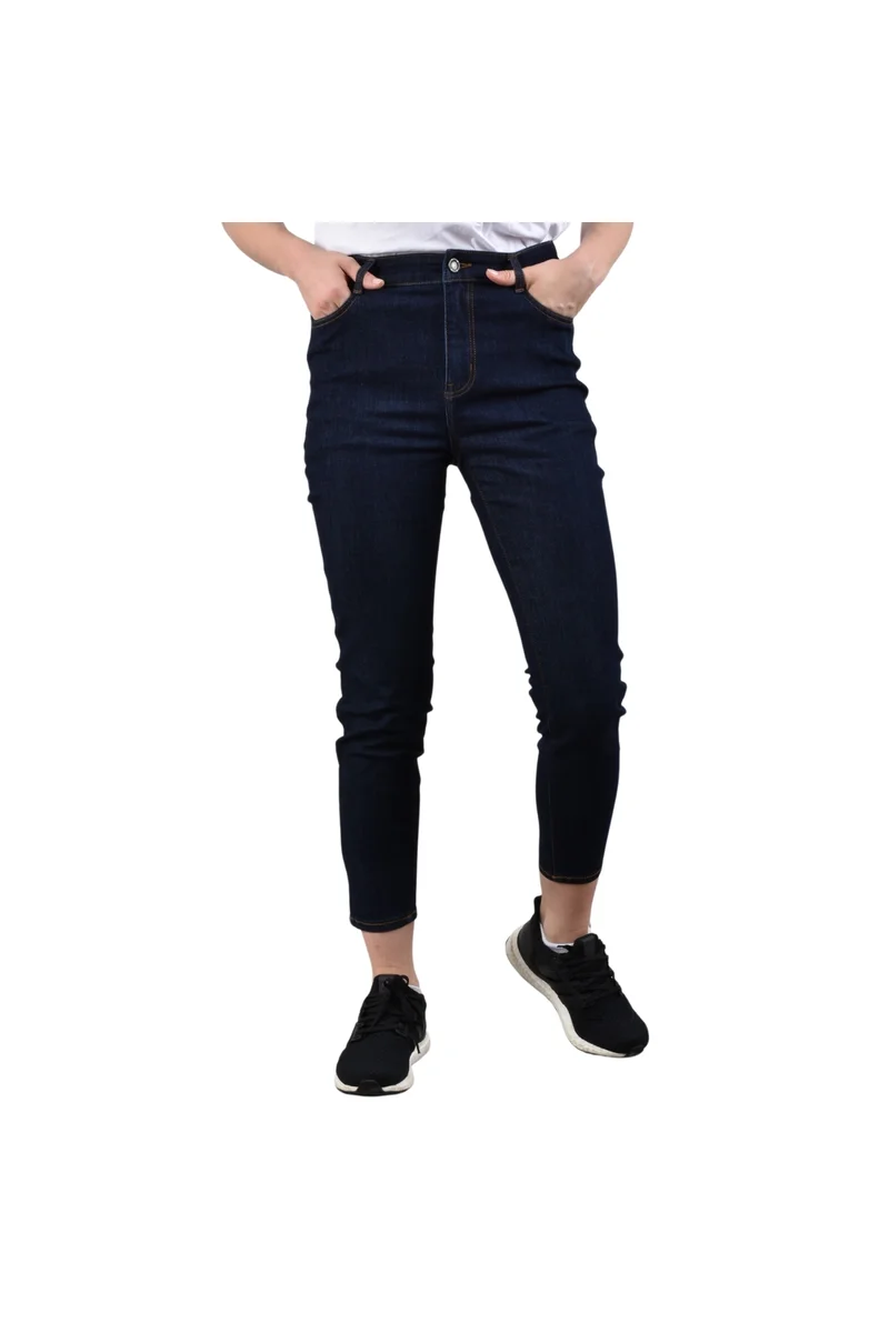 جيوردانو جينز نسائي أزرق بخصر عالٍ